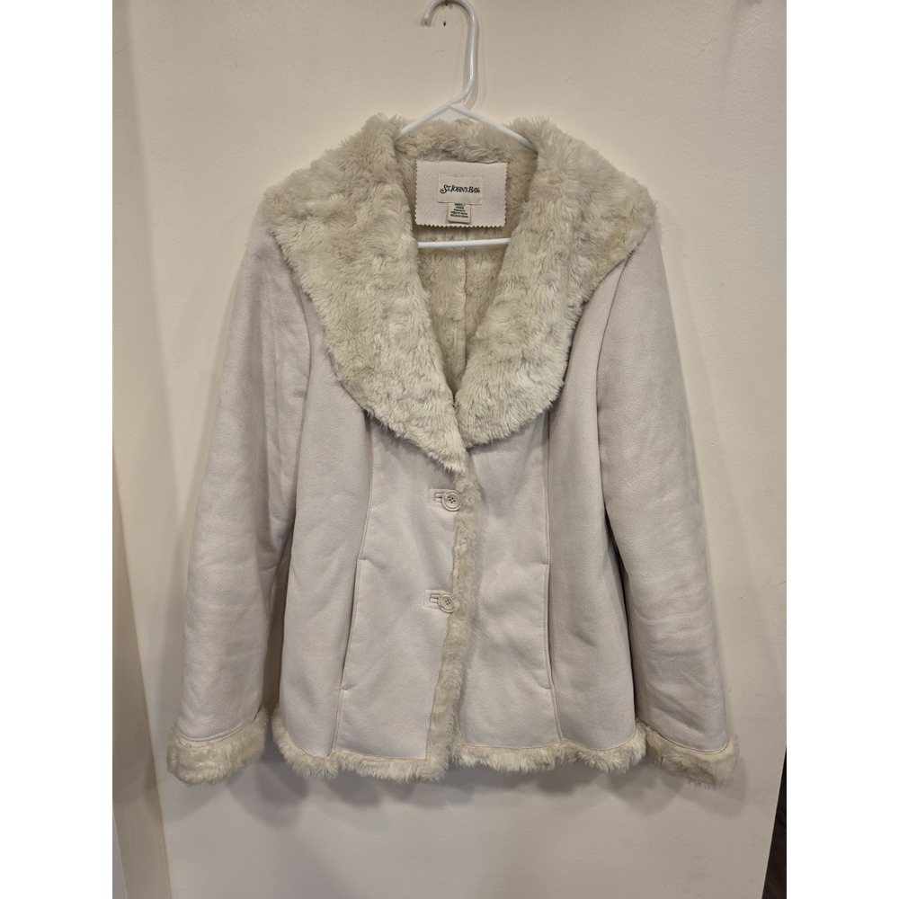 Penny Lane Style Faux Shearling Coat‎ Small Cream Sherpa Jacket Y2K